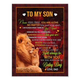 Son Gifts   Letter To My Son Love From Dad Photo Print