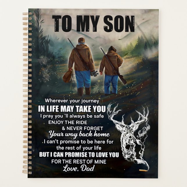 Son Gifts | Letter To My Son Love From Dad Planner (Front)