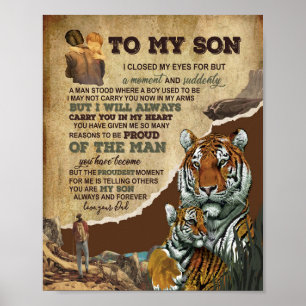 Son Gifts   Letter To My Son Love From Dad Poster