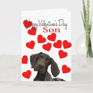 Son Glossy Grizzly Valentine Puppy Love Holiday Card