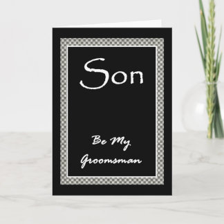 SON Groomsmen Invitation  with Chequerboard Border