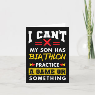 Son Has Biathlon Practice Funny Parents Humour Mum Card