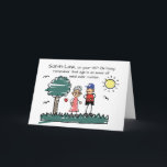 Son in Law 45th Birthday Humourous Stick Figures Card<br><div class="desc">Mark your son-in-law’s 45th birthday with laughter! This whimsical card features a stick-figure mum offering some humourous advice to her son-in-law in a sunny outdoor scene with birds, grass, and a tree. The message inside delivers a fun perspective on aging, making this a lighthearted way to celebrate his special day....</div>