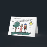 Son in Law 45th Birthday Humourous Stick Figures Card<br><div class="desc">Mark your son-in-law’s 45th birthday with laughter! This whimsical card features a stick-figure mum offering some humourous advice to her son-in-law in a sunny outdoor scene with birds, grass, and a tree. The message inside delivers a fun perspective on aging, making this a lighthearted way to celebrate his special day....</div>