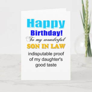 Son in law birthday card