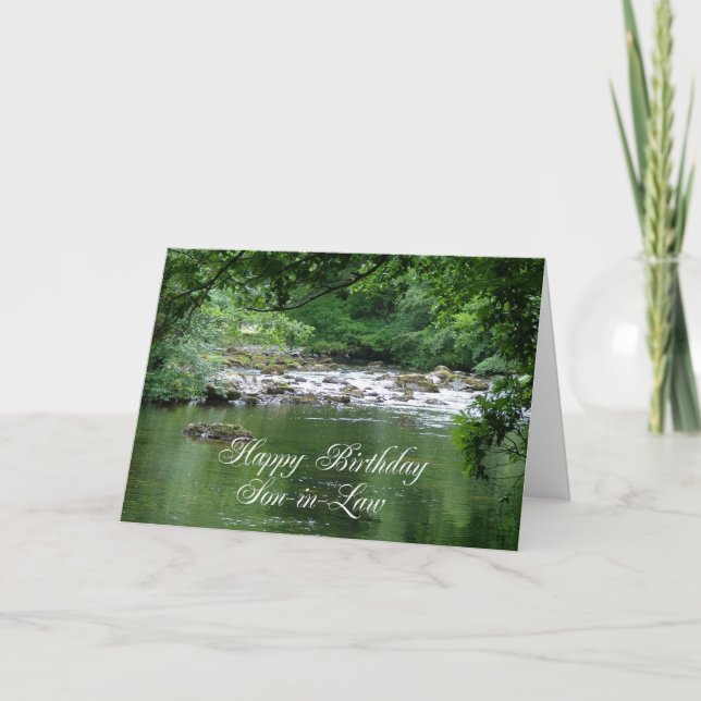 Son-in-law birthday card showing a river (Front)