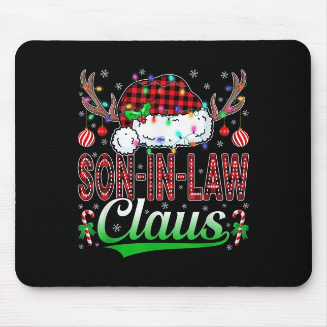 Son-in-law Claus Christmas Light Matching Family X Mouse Pad (Front)