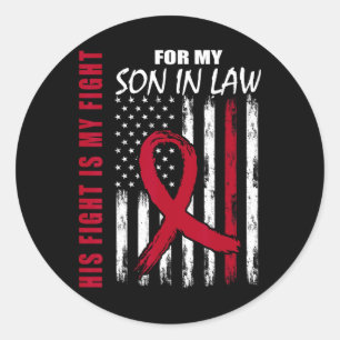 Son In Law Multiple Myeloma Awareness American Fla Classic Round Sticker