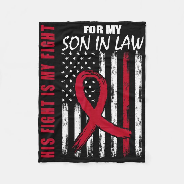 Son In Law Multiple Myeloma Awareness American Fla Fleece Blanket (Front)
