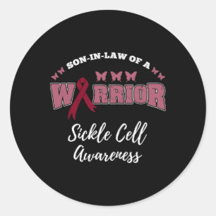 Son In Law Of A Warrior Sickle Cell Awareness Classic Round Sticker