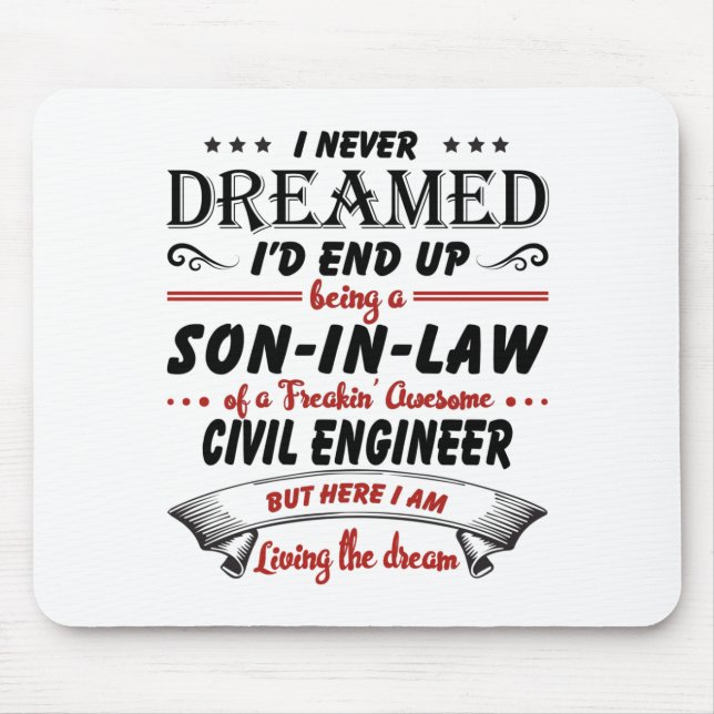 Son In Law Of Awesome Civil Engineer Mouse Pad (Front)
