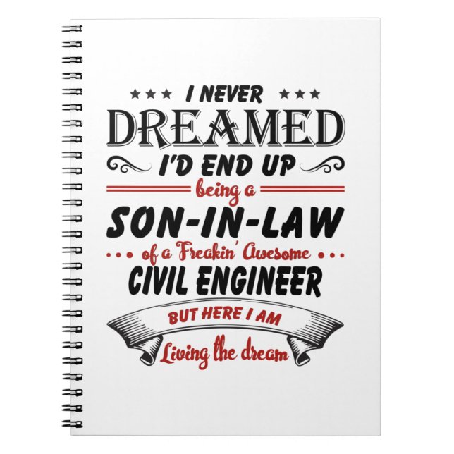 Son In Law Of Awesome Civil Engineer Notebook (Front)