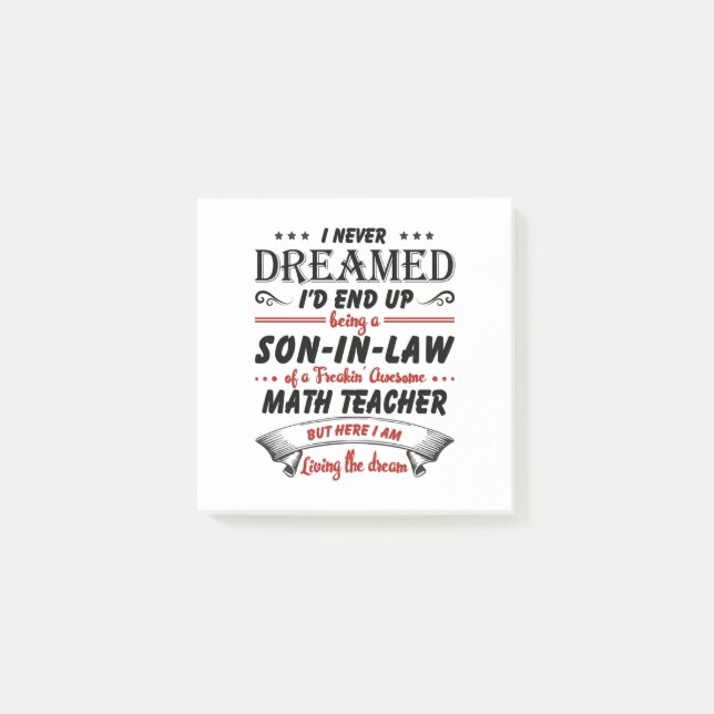 Son In Law Of Awesome Math Teacher Post-it Notes (Front)