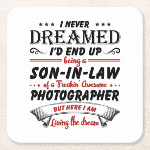 Son In Law Of Awesome Photographer Square Paper Coaster