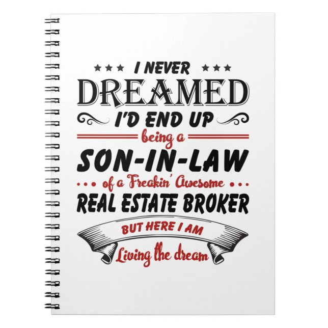 Son In Law Of Awesome Real Estate Broker Notebook (Front)