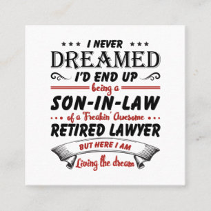 Son In Law Of Awesome Retired Lawyer Square Business Card