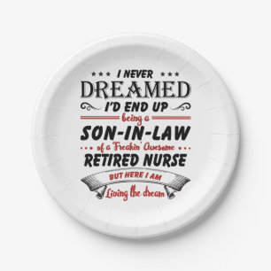 Son In Law Of Awesome Retired Nurse Paper Plate