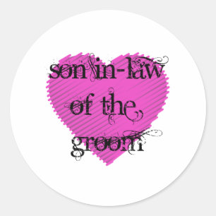 Son In-Law of the Groom Classic Round Sticker