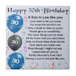 Son in Law Poem  - 30th Birthday Ceramic Tile<br><div class="desc">A great gift for a son in law on his 30th birthday</div>