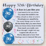 Son in Law Poem  - 30th Birthday Coaster<br><div class="desc">A great gift for a son in law on his 30th birthday</div>