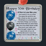 Son in Law Poem  - 30th Birthday Metal Ornament<br><div class="desc">A great gift for a son in law on his 30th birthday</div>