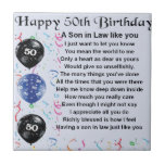 Son in Law poem -  50th Birthday design Ceramic Tile<br><div class="desc">A great gift for a son in law on his 50th birthday</div>
