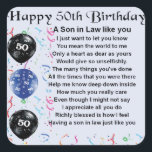 Son in Law poem -  50th Birthday design Square Sticker<br><div class="desc">A great gift for a son in law on his 50th birthday</div>