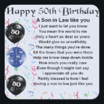 Son in Law poem -  50th Birthday design Square Sticker<br><div class="desc">A great gift for a son in law on his 50th birthday</div>