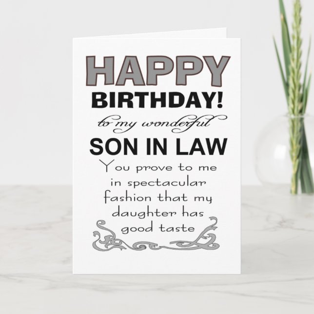 son in law proves daughter's good taste birthday card (Front)