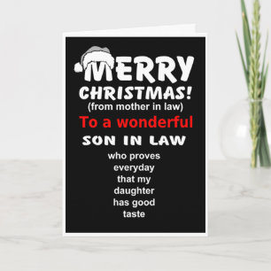son in law proves daughter's good taste Christmas Card