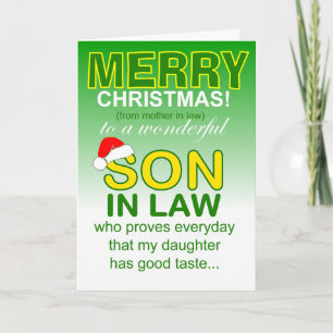 Son in law proves daughter's good taste Christmas Card