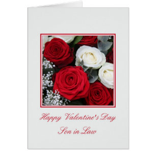 Son in Law Valentine's Day red and white roses