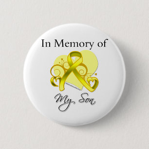 Son - In Memory of Military Tribute 6 Cm Round Badge