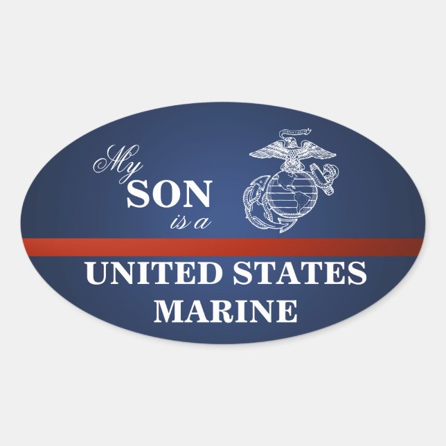 Son is a Marine Oval Sticker (Front)