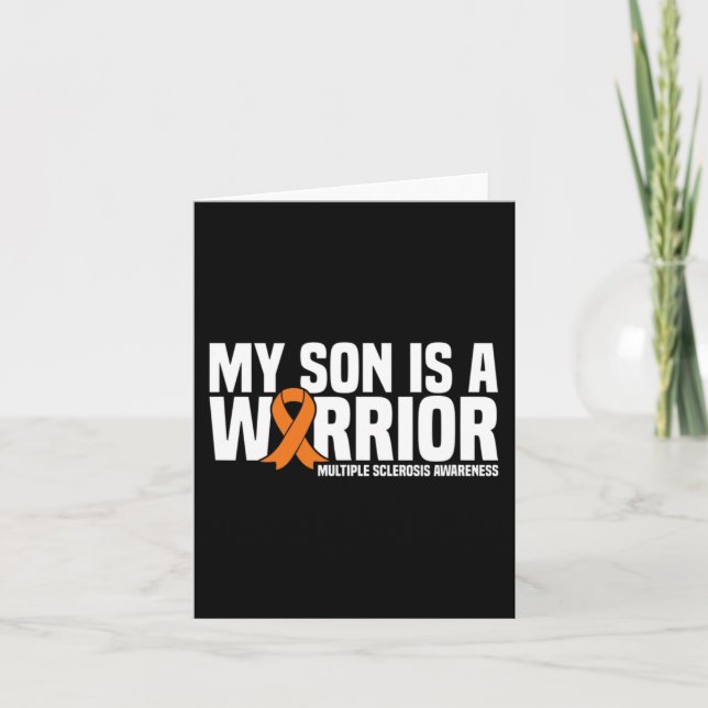 Son Is A Warrior Ms Multiple Sclerosis Awareness  Card (Front)