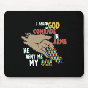 Son Kid Autistic Puzzle Piece Cool Autism Awarenes Mouse Pad