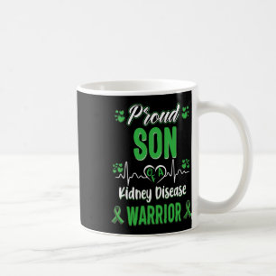 Son Kidney Disease Warrior Awareness Ribbon Green Coffee Mug