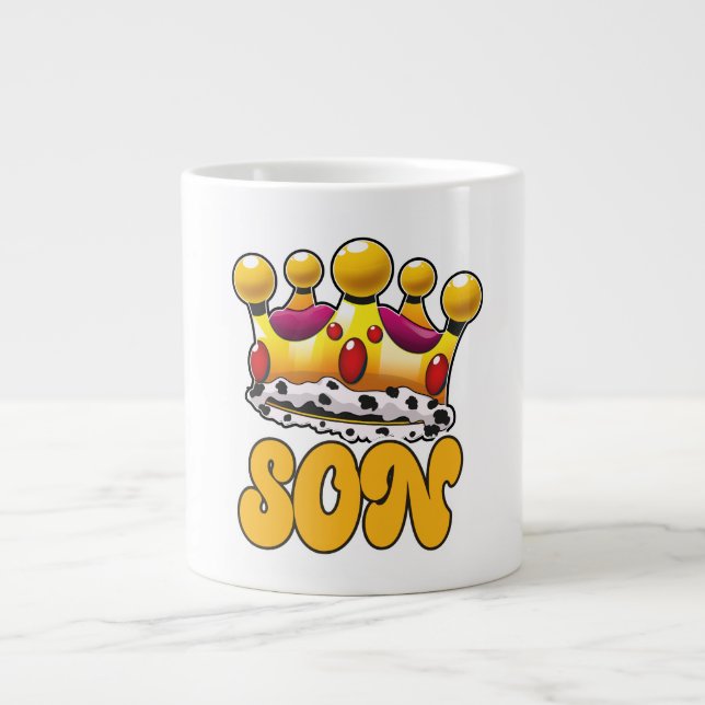 Son Kings crown Large Coffee Mug (Front)