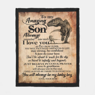 Son Lovers To My Amazing Son Remember I Love You Fleece Blanket
