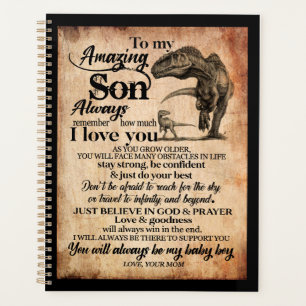 Son Lovers To My Amazing Son Remember I Love You Planner