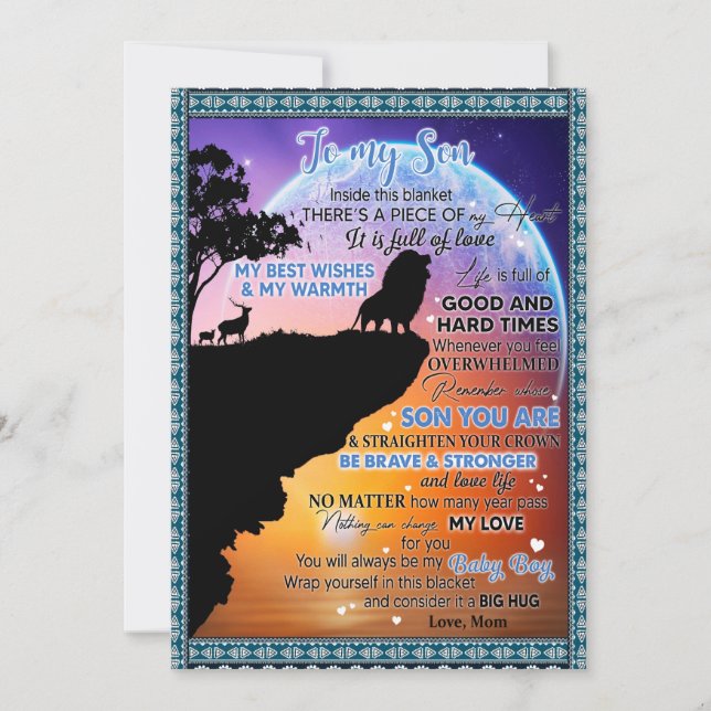 Son Lovers | To My Son There's A Piece Of My Heart Holiday Card (Front)