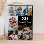 Son Name or Relation Any Age 6 Photo Gold Foil Foil Greeting Card<br><div class="desc">Say happy birthday with a luxury gold foil photo card. The design has gold foil lettering on the front for the age, greeting and name or relation such as number 30 Happy Birthday Son. Easy photo template for you to create a personalised photo collage with 6 of your favourite photos,...</div>