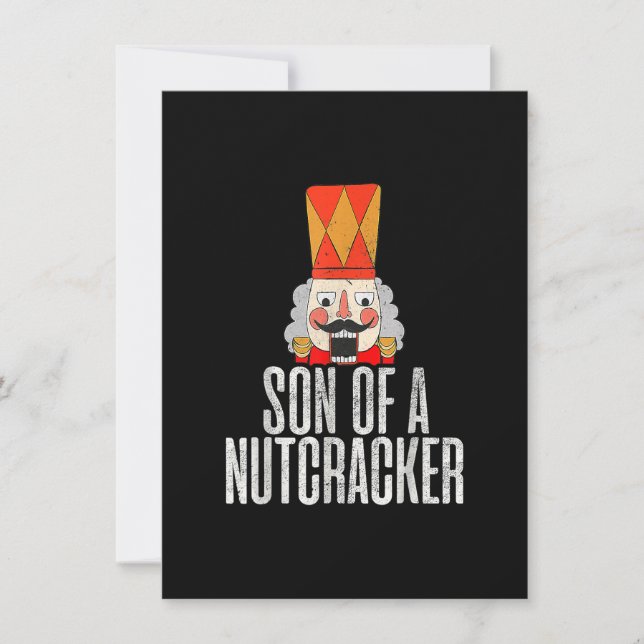 Son Of A Nutcracker Funny Christmas Deez Nuts Xmas Invitation (Front)