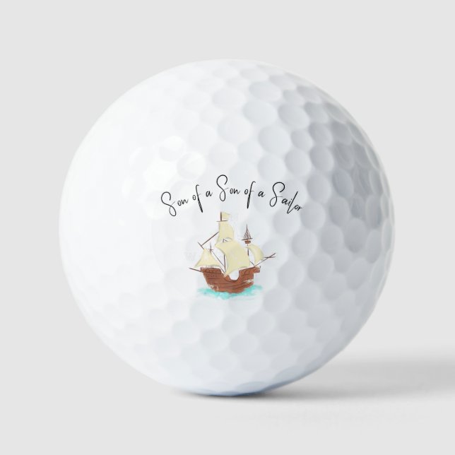 Son of a Son of a Sailor pirate  Golf Balls (Front)