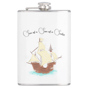 Son of a Son of a Sailor pirate Hip Flask