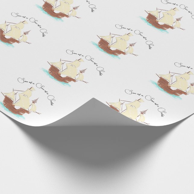 Son of a Son of a Sailor pirate Wrapping Paper (Corner)