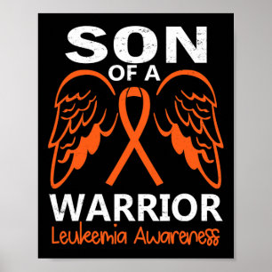 Son Of A Warrior Leukaemia Awareness Angel Wings Poster