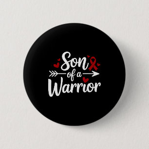 Son of a warrior multiple myeloma cancer awareness 6 cm round badge
