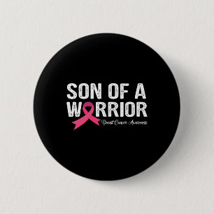 Son Of A Warrior Pink Ribbon Breast Cancer Awarene 6 Cm Round Badge