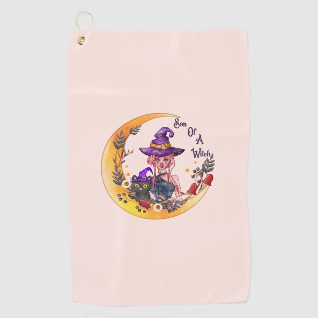 Son of a Witch – Crescent Moon Design Golf Towel (Front)